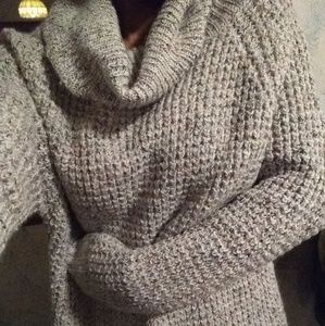 Free People Dylan Tweedy Cowl Neck Sweater